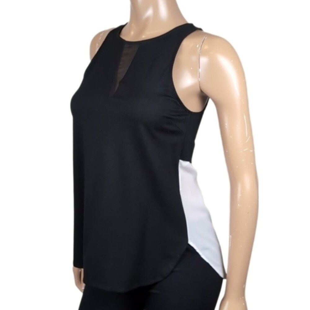 Banana Republic Sleeveless Top Mesh Cut Out Chiffon Color Block Tank